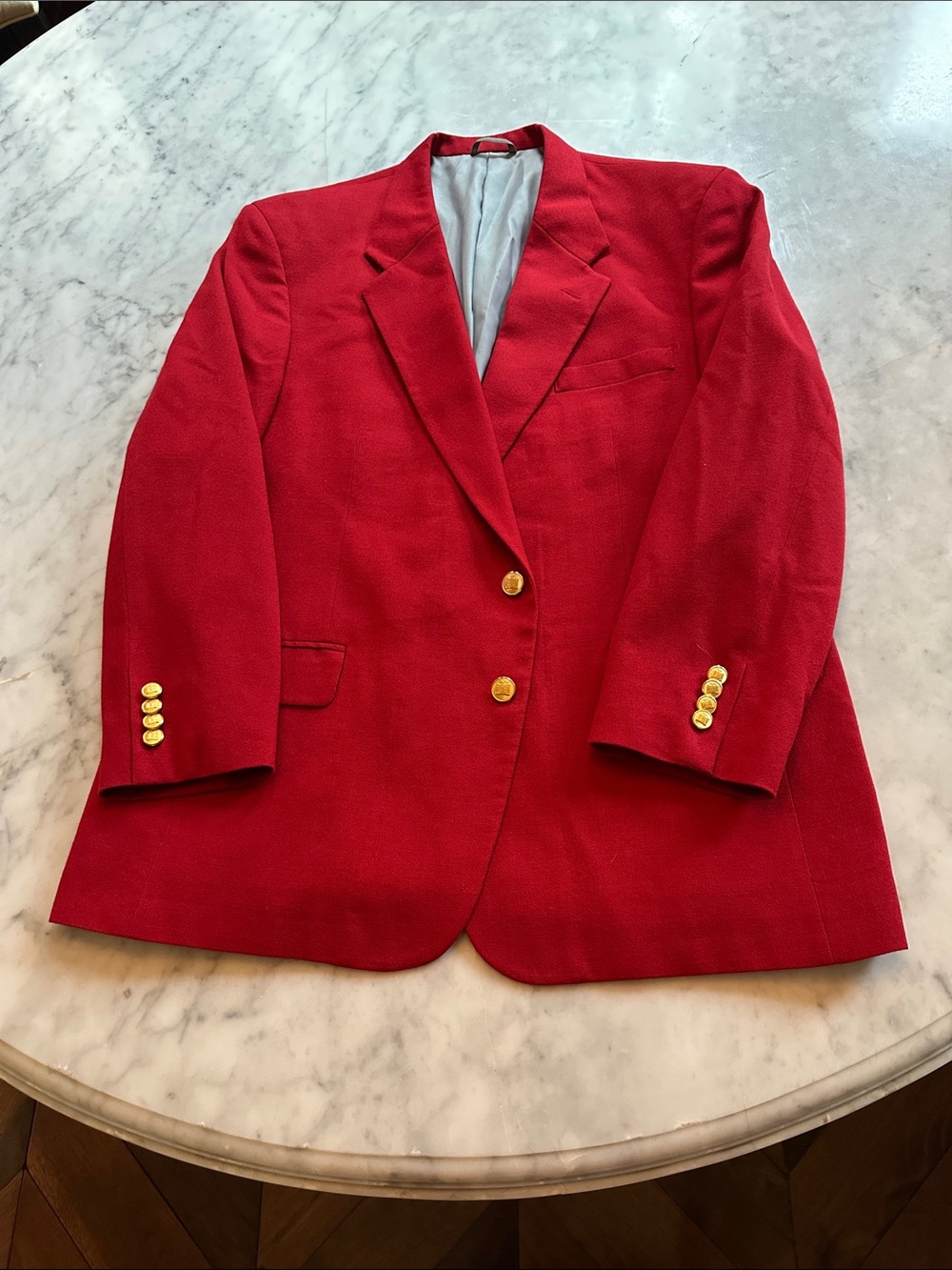 Carlo Pucci Couture, Red Wool Blazer. 46R